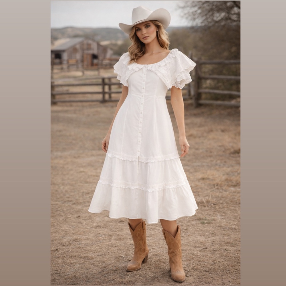 NWT Majorelle Chic Dainty White Dress Medium